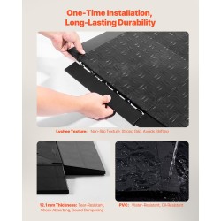 Reunalistasarja PP-muovia musta 15 kpl 305 x 60 mm autotallilaattoihin