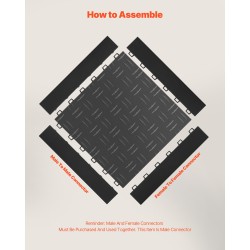 Reunussarja polypropeeni 15 kpl musta autotallin lattiamatoille 305x50x12 mm