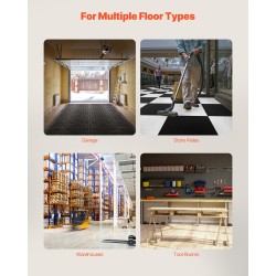 Reunussarja polypropeeni 15 kpl musta autotallin lattiamatoille 305x50x12 mm