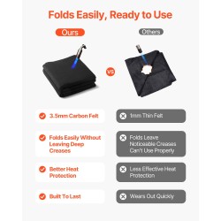 Hitsauspeitteet hiilikuituhuopa 3,5 mm 508x914 mm 2 kpl hitsaukseen 982 °C