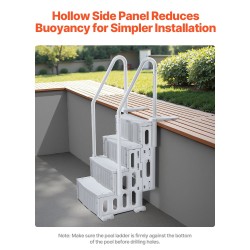 4-portainen PE allastikas kaksoiskaiteilla liukuestepinnoilla harmaa 48–54 tuuman altaisiin