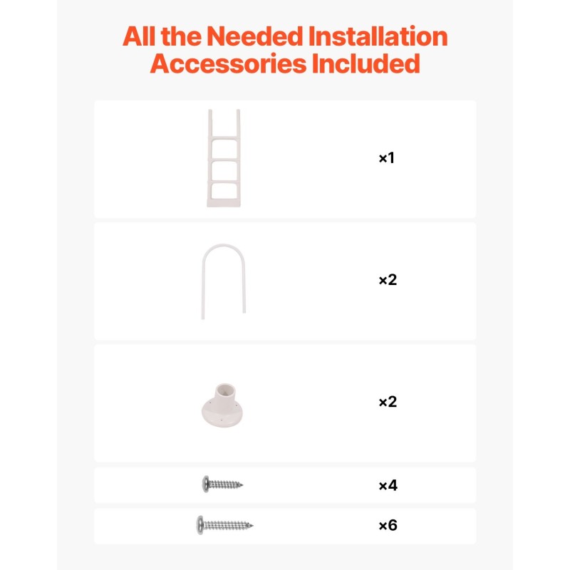 Uima-altaan 4-portainen tikas kaksoiskaiteilla muovi PE sopii 48–54 tuuman altaisiin