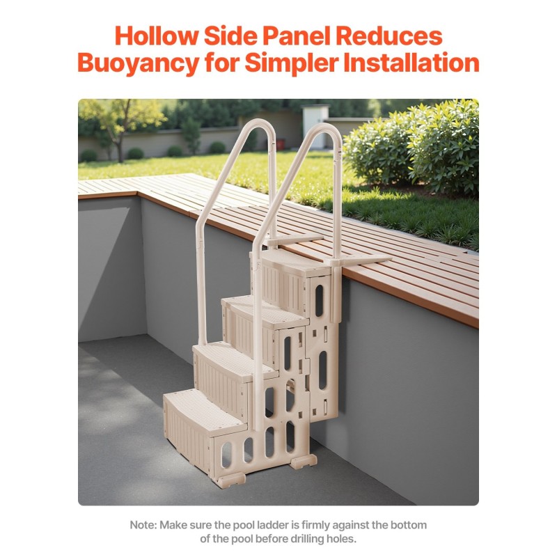 Allastikkaat 4-portaiset PE-muoviset kaksoiskaiteilla taupe 48–54 tuumaa