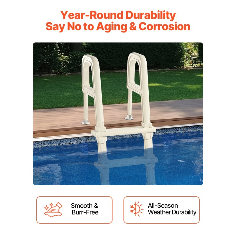 Allastikkaat PE-muovi 5-askelmaiset kaksoiskaiteilla 136 kilogramman enimmäiskuorma