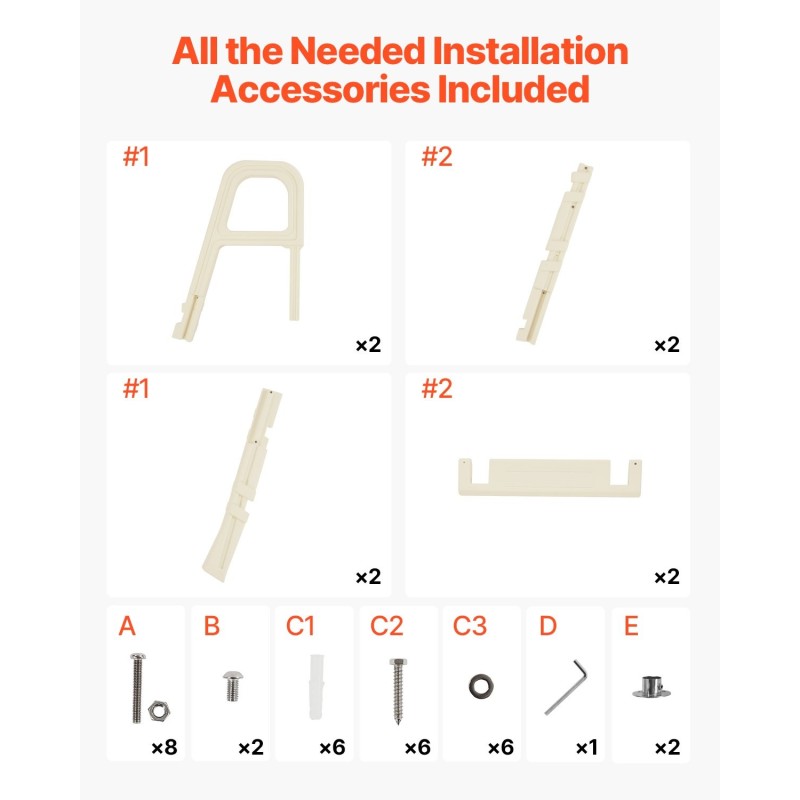 Allastikkaat PE-muovi 5-askelmaiset kaksoiskaiteilla 136 kilogramman enimmäiskuorma