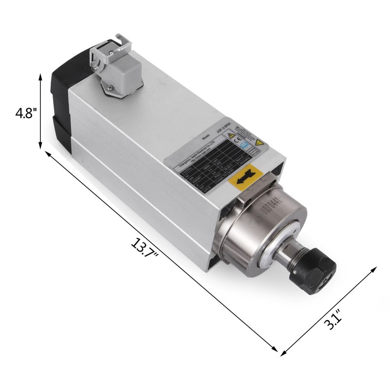 Ilmajäähdytteinen 3 kW karamoottori ruostumattomasta teräksestä ja 220 V taajuusmuuttaja