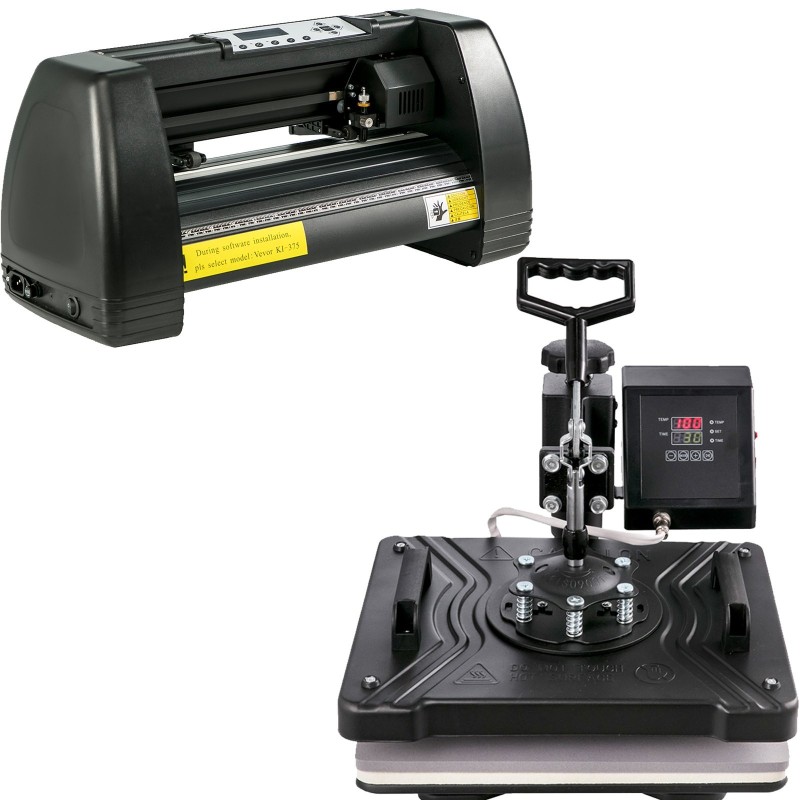 14-tuumainen vinyylileikkuri ja lämpöprässi viidellä toiminnolla tekstiileille ja mukeille