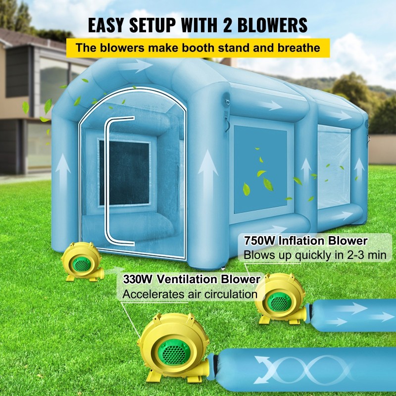 Täytettävä maalausteltta 210D oxford-kangas ja PVC 4x2,5x2,2 m autoille ja moottoripyörille