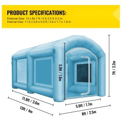 Täytettävä maalausteltta 210D oxford-kangas ja PVC 4x2,5x2,2 m autoille ja moottoripyörille