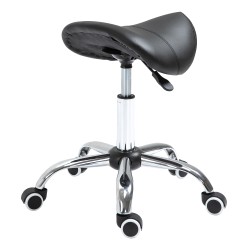 Ergonominen satulatuoli säädettävä 49 61 cm pyörillä toimistoon ja hoitoloihin musta