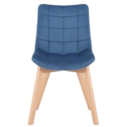 Ylellinen samettinen ruokapöydän tuoli pyökkipuisella rungolla