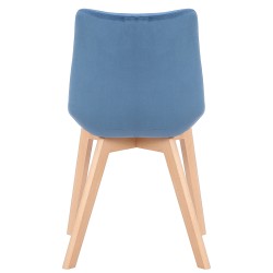 Ylellinen samettinen ruokapöydän tuoli pyökkipuisella rungolla