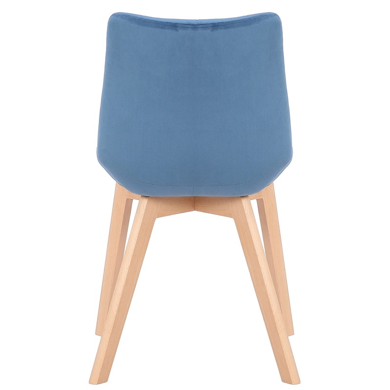 Ylellinen samettinen ruokapöydän tuoli pyökkipuisella rungolla