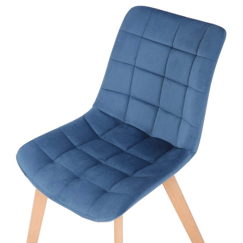 Ylellinen samettinen ruokapöydän tuoli pyökkipuisella rungolla