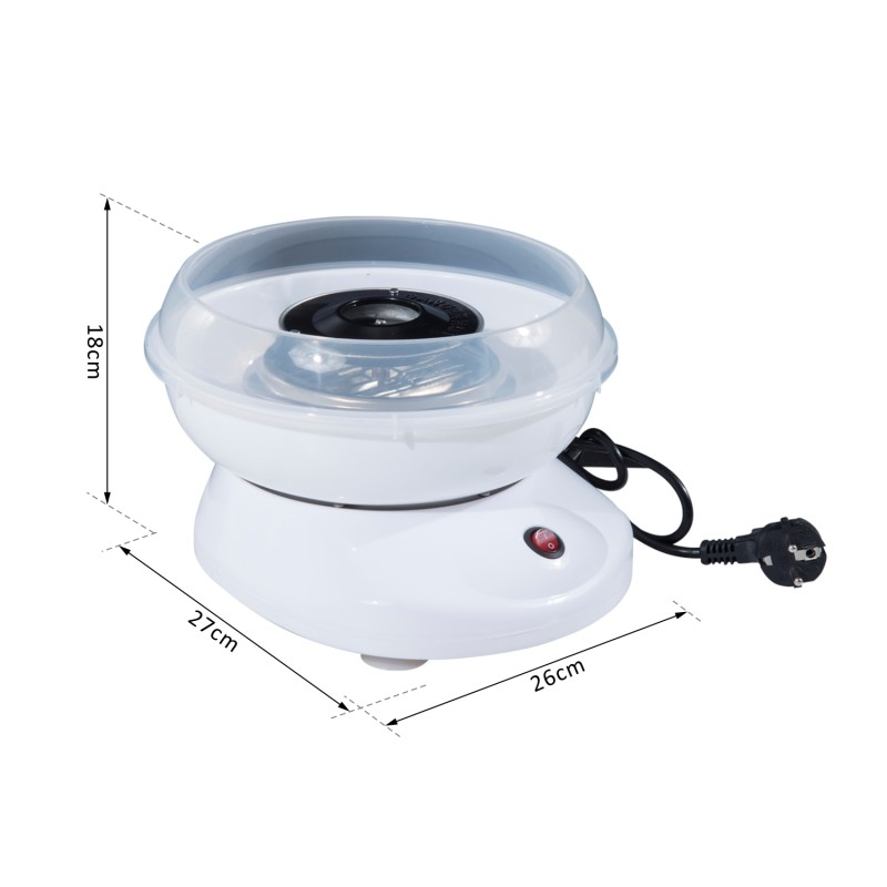 Hattarakone kotiin, valkoinen 450–550 W, 18 cm, sisältää mittalusikan ja 10 bambutikkua