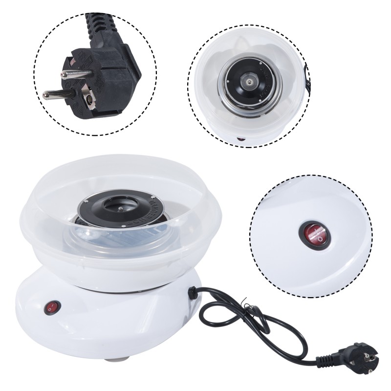 Hattarakone kotiin, valkoinen 450–550 W, 18 cm, sisältää mittalusikan ja 10 bambutikkua