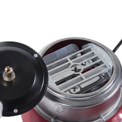 Hattarakone kotiin 18 cm 450–550 W ruostumaton teräs/punainen mittalusikalla ja tikuilla