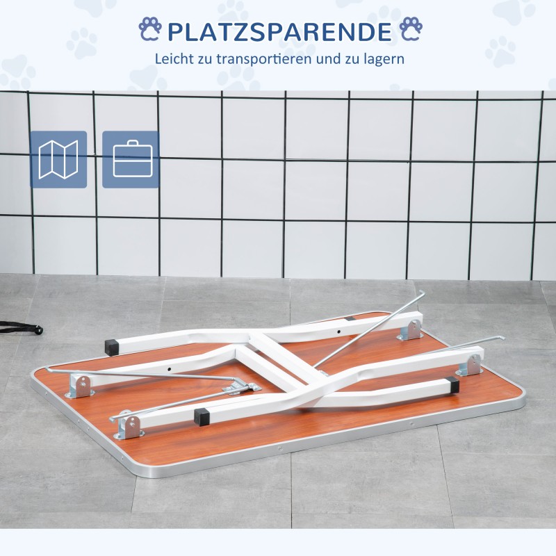 Koirien trimmauspöytä, taitettava ja korkeussäädettävä, kumipintainen 91,5 x 61,5 x 76 cm, musta, kantavuus 150 kg