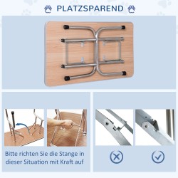 Korkeussäädettävä koiran trimmauspöytä 107x60 cm, taittuvat jalat, alempi säilytyskori, kantavuus 100 kg