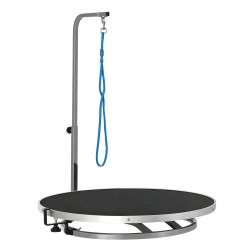 Koiran trimmauspöytä kääntyvä 65 cm korkeussäädettävä galppi ja turvavyö musta kantavuus 40 kg