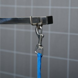 Koiran trimmauspöytä kääntyvä Ø65 cm, korkeussäädettävä galppi ja turvavyö, musta, kantavuus 40 kg