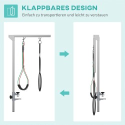 Korkeussäädettävä trimmausvarsi lemmikeille, hopea, 36 x 8 x 74 cm