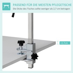 Korkeussäädettävä trimmausvarsi lemmikeille, hopea, 36 x 8 x 74 cm