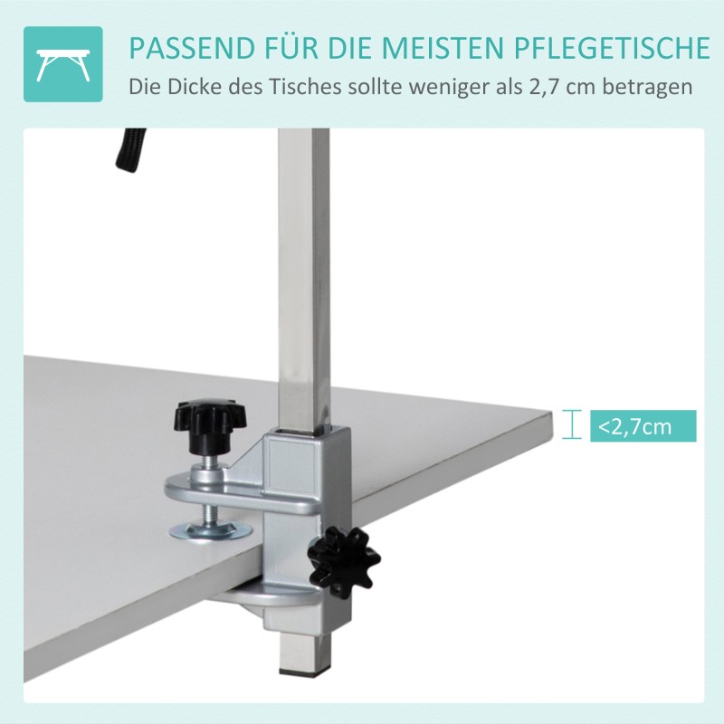 Korkeussäädettävä trimmausvarsi lemmikeille, hopea, 36 x 8 x 74 cm