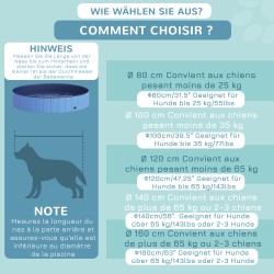 Taitettava lemmikkiallas koirille ja kissoille, muovi+puu, sininen, Ø120 x 30 cm