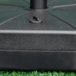 Täytettävä aurinkovarjon jalka 40 kg, musta, HDPE, Ø60 cm, 38/48 mm varjoputkelle, parveke/terassi/puutarha