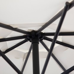 Säänkestävä pihavarjo kammella 3 x 3 m teräs polyesteri creme