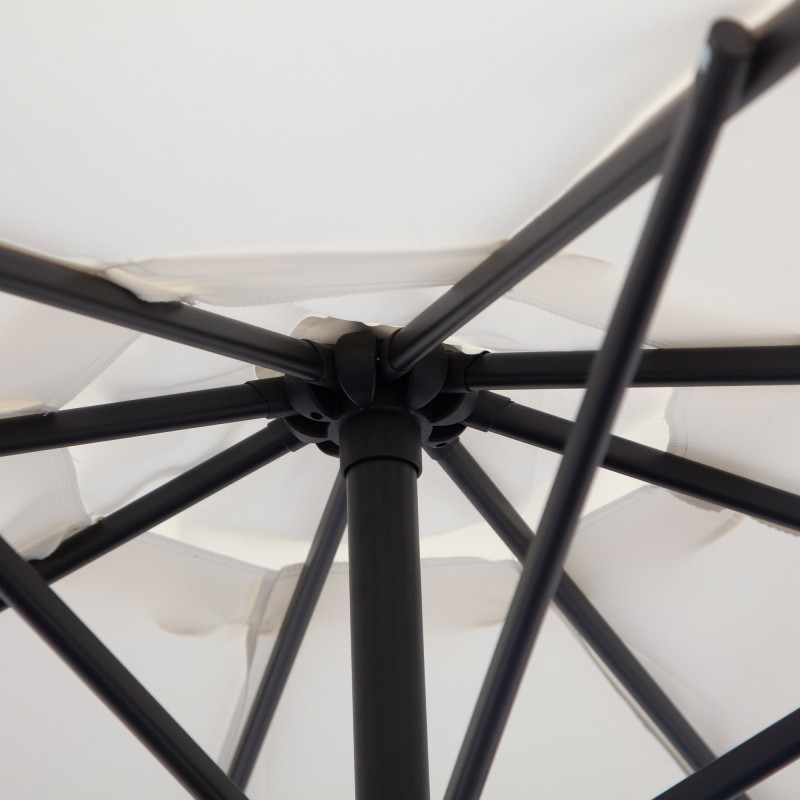 Säänkestävä pihavarjo kammella 3 x 3 m teräs polyesteri creme