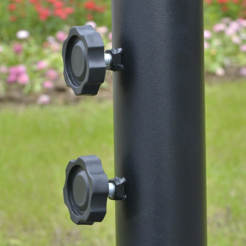 Puutarhan sivuvarjo käsikammella 3 x 3 m kahvi teräs polyesteri