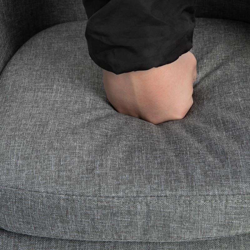 2 kpl harmaita baarituoleja, massiivipuiset jalat, pehmustettu verhoilu, selkänoja ja käsinojat, korkeus 100 cm