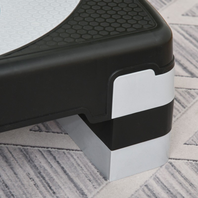 Aerobic-porras 3-tasoinen korkeussäädettävä 80 x 31 x 20 cm musta-harmaa muovi