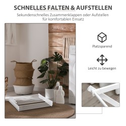 Taitettava 8-tasoinen pyykinkuivausteline, metallia ja ABS-muovia, valkoinen 74 x 35 x 144 cm