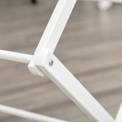 Taitettava 8-tasoinen pyykinkuivausteline, metallia ja ABS-muovia, valkoinen 74 x 35 x 144 cm