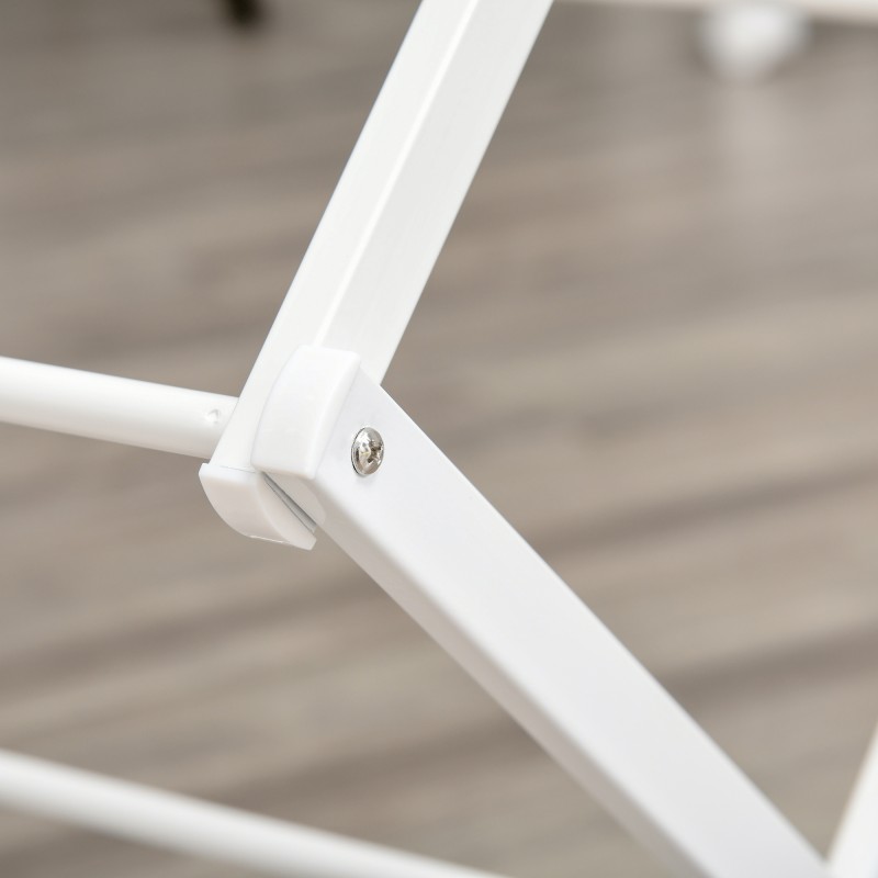 Taitettava 8-tasoinen pyykinkuivausteline, metallia ja ABS-muovia, valkoinen 74 x 35 x 144 cm