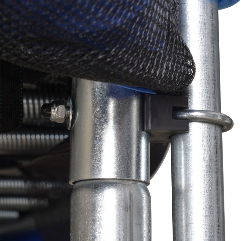 Kuntotrampoliini turvaverkolla Ø305 cm sininen/musta teräs sisä- ja ulkokäyttöön nuorille ja aikuisille 113,6 kg