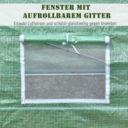 Kasvutunneli / folio­kasvihuone vihreä 595 x 300 x 200 cm teräsrungolla