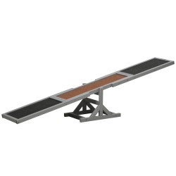 Koirien agility tasapainolauta Aqulity Wippe 180 x 30 x 30 cm harmaa ruskea puu
