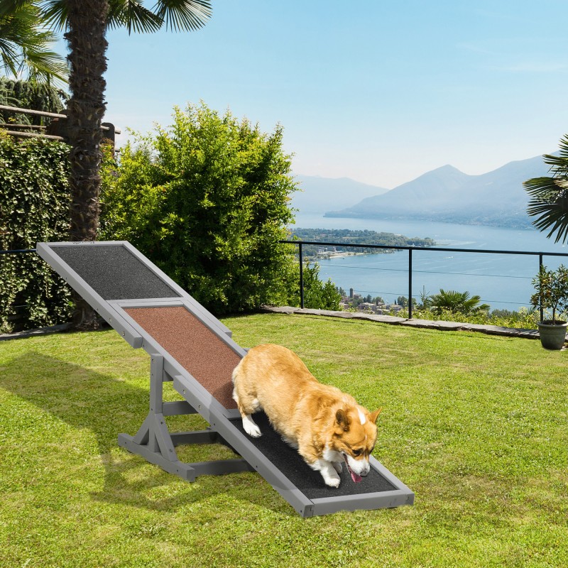 Koirien agility-tasapainolauta Aqulity-Wippe 180 x 30 x 30 cm harmaa/ruskea, puu