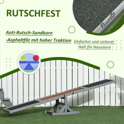 Koirien agility-tasapainolauta Aqulity-Wippe 180 x 30 x 30 cm harmaa/ruskea, puu