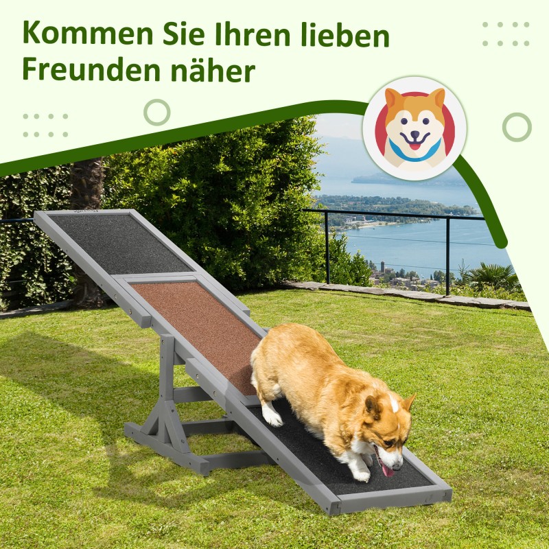 Koirien agility-tasapainolauta Aqulity-Wippe 180 x 30 x 30 cm harmaa/ruskea, puu