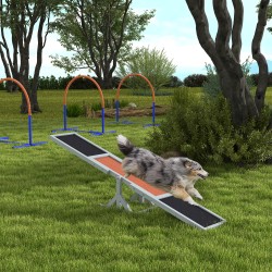 Koirien agility-tasapainolauta Aqulity-Wippe 180 x 30 x 30 cm harmaa/ruskea, puu
