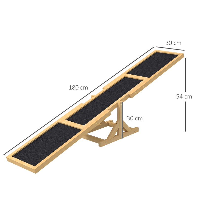 Koiran agility-tasapainolauta, rutschfest, puuta, kantavuus 50 kg, 180 x 30 x 30 cm