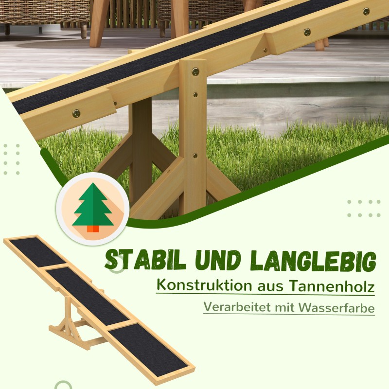 Koiran agility-tasapainolauta, rutschfest, puuta, kantavuus 50 kg, 180 x 30 x 30 cm