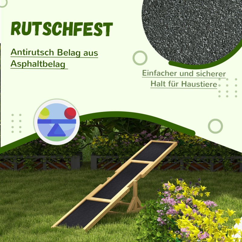 Koiran agility-tasapainolauta, rutschfest, puuta, kantavuus 50 kg, 180 x 30 x 30 cm