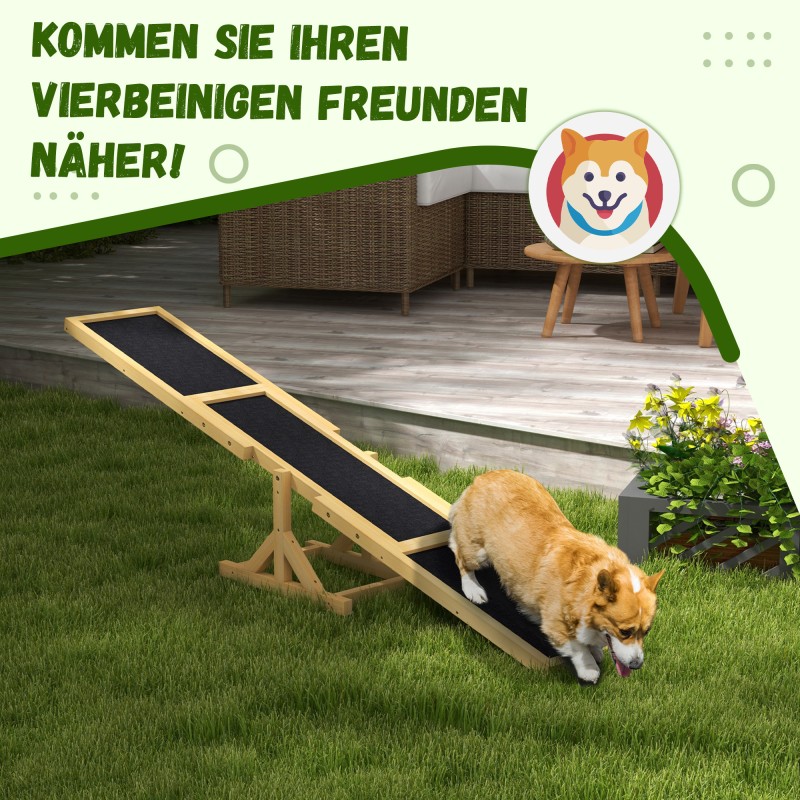 Koiran agility-tasapainolauta, rutschfest, puuta, kantavuus 50 kg, 180 x 30 x 30 cm