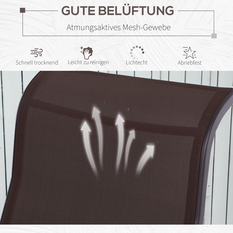 Keinutuoli puutarhaan, terassille ja parvekkeelle, ruskea Texteline, metallirunko 60 x 78 x 105 cm